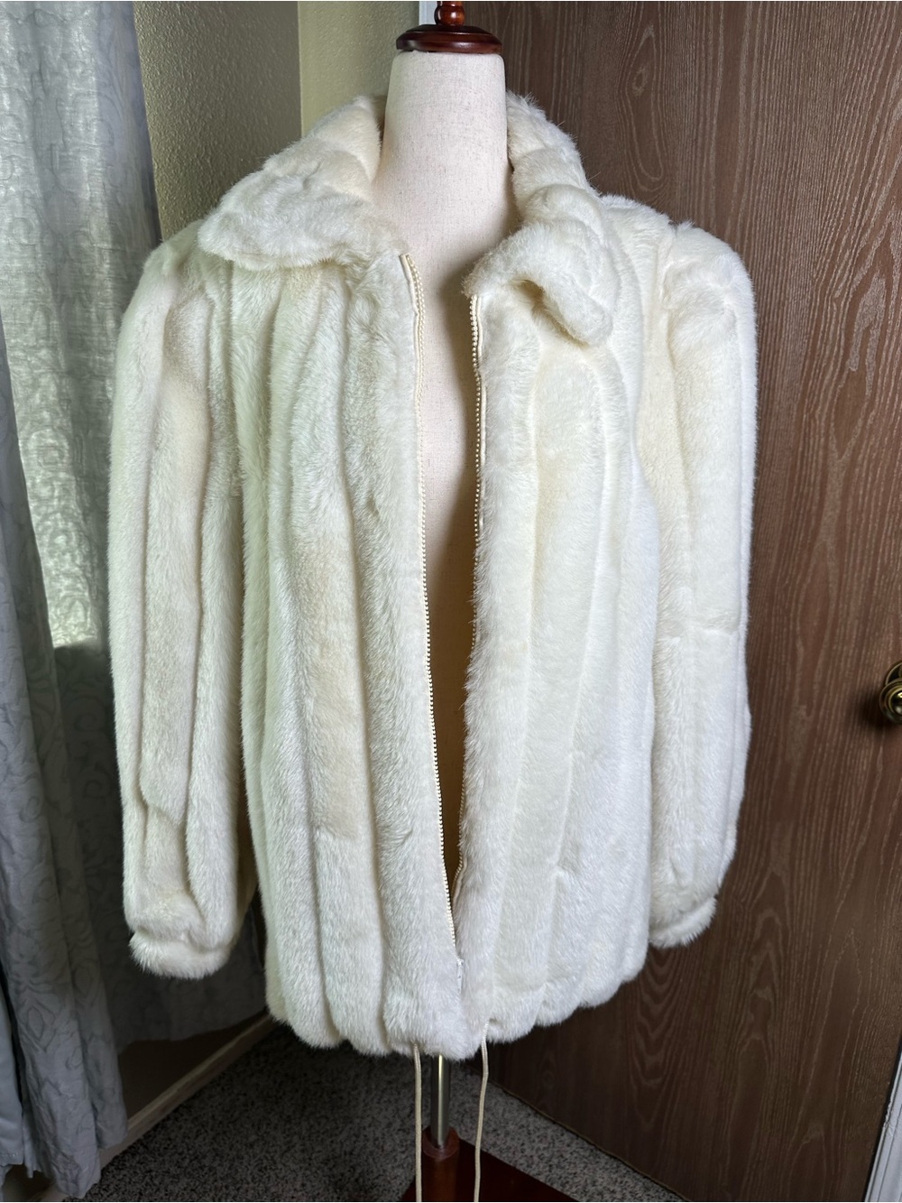 Jordache Ivory Plush Faux Fur Jacket
